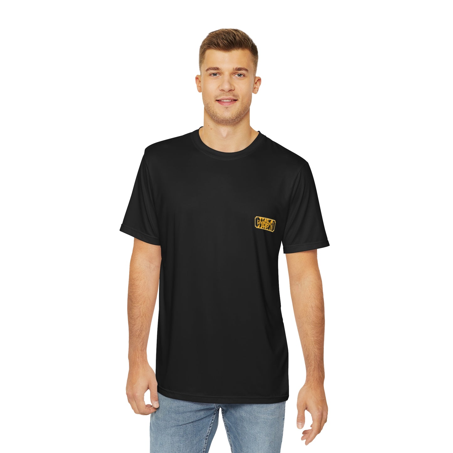 Men's Polyester Graphic Tee - RYDEEM Active Lifestyle - BLACK