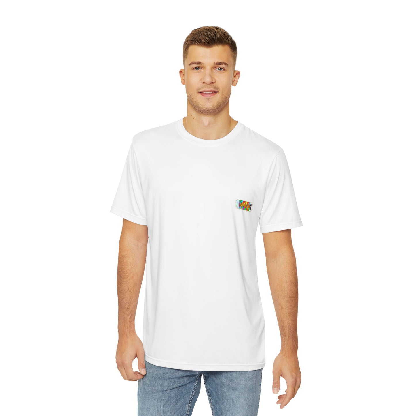 Men's Polyester Graphic Tee - RYDEEM Active Lifestyle - WHITE