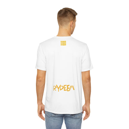 Men's Polyester Graphic Tee - RYDEEM Active Lifestyle - WHITE